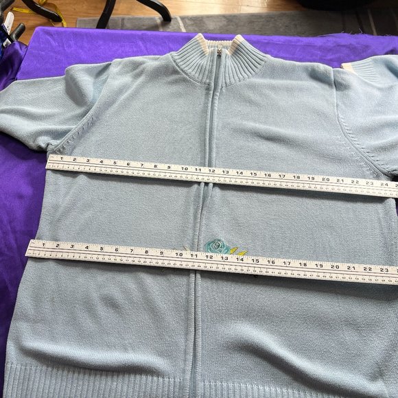 VTG๐Maxime Casual Cotton Blend 2-Way Zipper Cardigan with Stand Up Collar - Picture 12 of 16